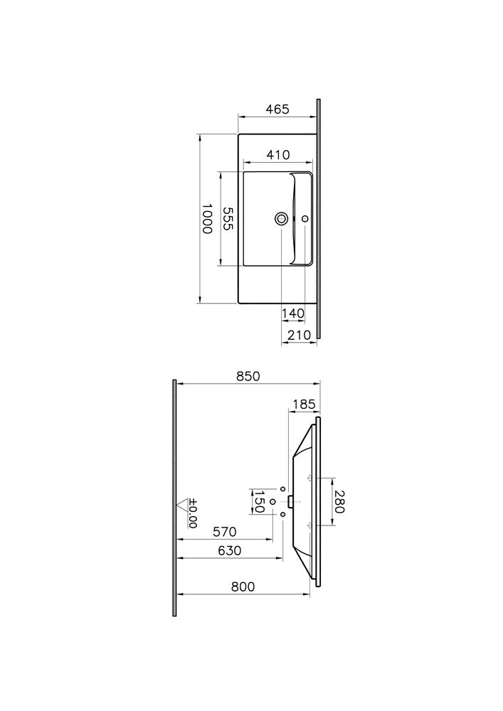 VitrA İntegra Etajerli Lavabo 100 Cm 7057B003-0001