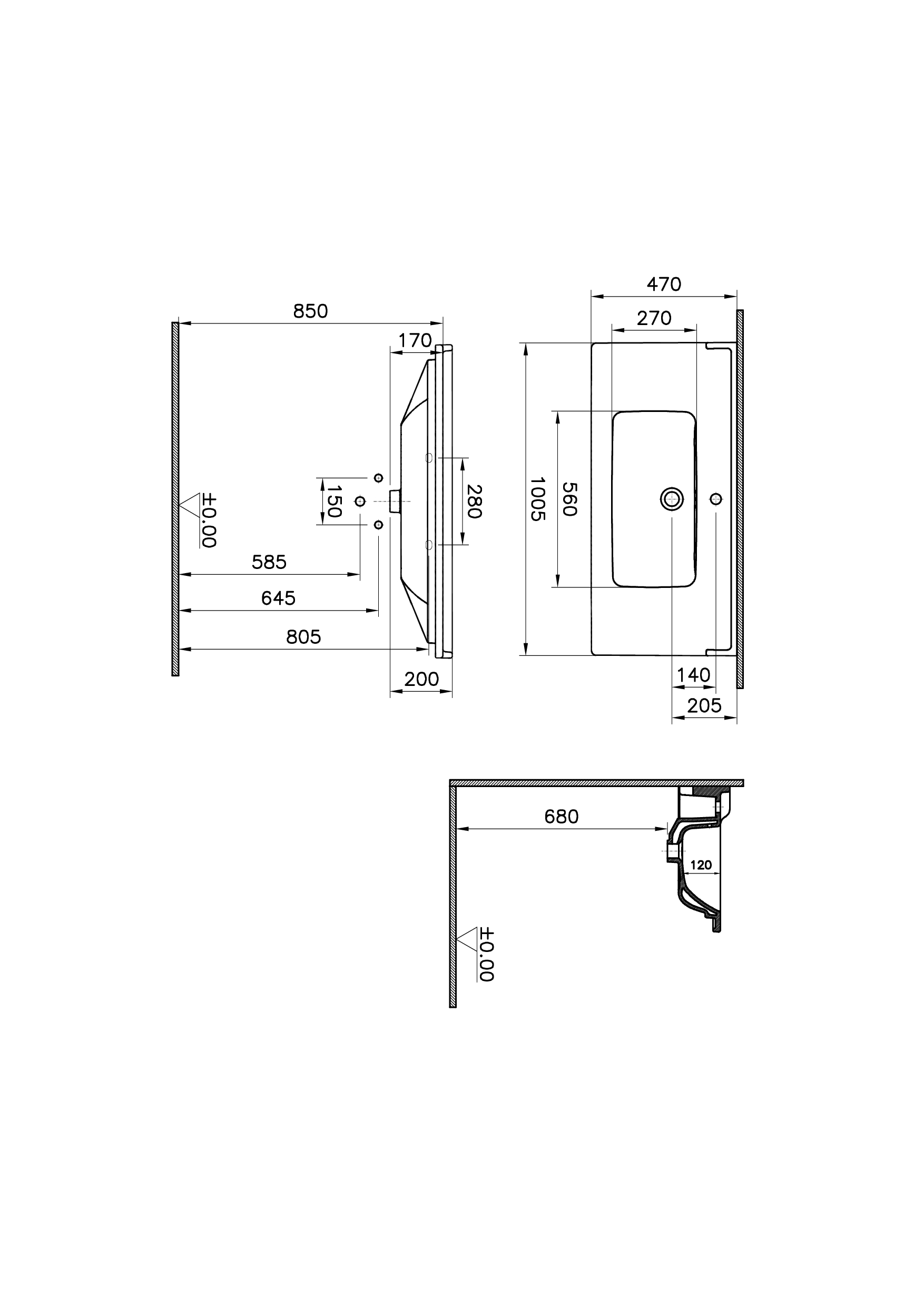 VitrA İntegra Classic Etajerli Lavabo 100 Cm 7002B003-0001